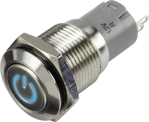 TRU Components 1303018 LAS2GQF-11ZDT/B/12V/S/P Druckschalter 48 V/DC 2A 1 x Ein/Ein rastend Blau IP65 1St.