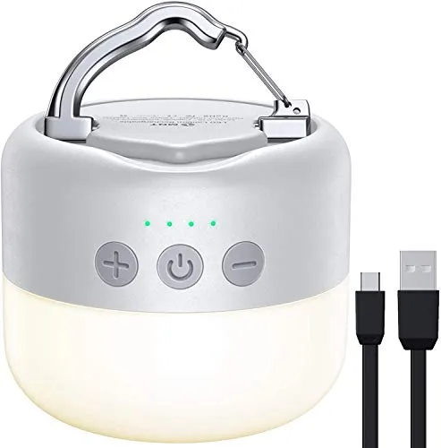 LED Campinglampe, YFW USB Wiederaufladbar Camping Laterne, 3 Helligkeiten Stufenlos Dimmbar, eingebauter starker Magnet mit 5200mAh Power Bank und SOS Notfall Strobe-Funktion