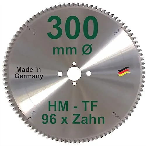 HM Sägeblatt 300 x 30 mm Zähne 96 TF Kreissägeblatt Hartmetall 300mm Ersatzsägeblatt Trapez Flachzahn mit Spanabweiser Handkreissäge Kreissäge