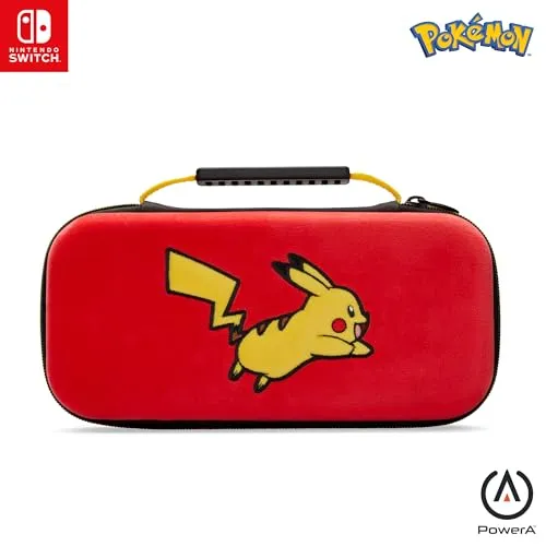 Protection Case for Nintendo Switch - OLED Model, Nintendo Switch und Nintendo Switch Lite - Pikachu Jump - Zubehörset für Nintendo Switch mit robuster Außenhülle, integriertem Spielständer und gepolsterter Displayschutzklappe für maximalen Schutz und Komfort.
