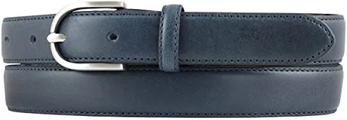BELTINGER Damen-Gürtel aus Vollrindleder 2,5 cm | Schmaler Gürtel für Damen 25mm | Bombierter Ledergürtel | Marine 100cm