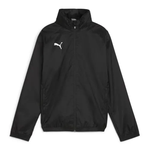 Puma Teamgoal All Weather Jack Kinder - Schwarz - Sportjacke für Kinder mit innovativer dryCELL-Technologie, die für optimale Feuchtigkeitsregulierung sorgt. Wasserabweisend und atmungsaktiv, perfekt für jede sportliche Herausforderung bei jedem Wetter.