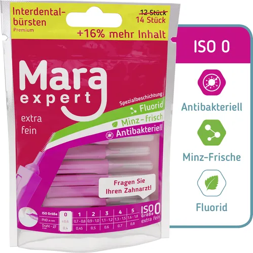 Mara Expert Premium Interdentalbürsten ISO 0 pink - 6er