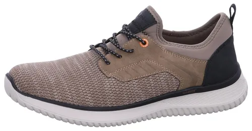 RIEKER Slip-On Sneaker für Herren, Gr. 44, beige-schwarz - Bequeme Slip-On Sneaker von RIEKER aus Lederimitat und Textil, ideal für den Alltag. Mit elastischem Gummizug für einfachen Einstieg und gepolsteter Innensohle für hohen Tragekomfort.