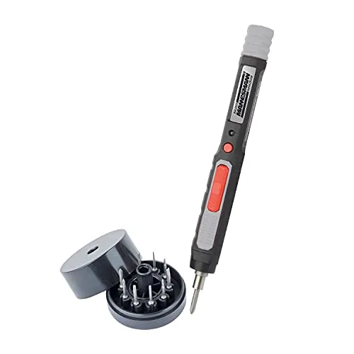 Präzisions-Akkuschrauber, 13-teilig, rutschsicher, mit Ladeanzeige und LED-Arbeitslicht, Aufladen per USB, inklusive Ladekabel und Bits