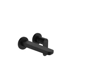 hansgrohe Rebris S Fertigmontageset 72528670 - Elegante 2-Loch Waschtischarmatur in Mattschwarz - Waschtischarmaturen mit Auslauf von 205 mm, ideal für moderne Badezimmer. Mit EcoSmart-Technologie für einen wassersparenden Betrieb und einstellbarer Temperaturbegrenzung.