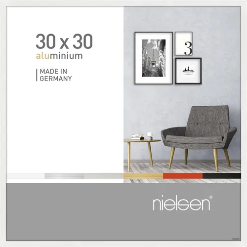 nielsen Bilderrahmen Pixel, 30 x 30 cm - Wand- & Tischbilderrahmen aus hochwertigem Aluminium, Made in Germany, mit stabiler MDF-Rückwand und einfacher Montage im Hoch- und Querformat.