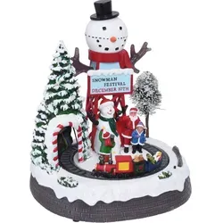 Weihnachtsszene Winter mit LED-Beleuchtung, 29 cm