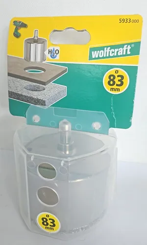 wolfcraft Bohrkrone diamantbestreut Ceramic Ø83 mm - Bohraufsätze für Fliesen und Kacheln, 83 mm Durchmesser, ideal für präzise Bohrungen mit Akkuschraubern, langlebig und effektiv.