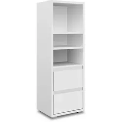 Mid.you Regalelement in Weiß mit 2 Fächern und 2 Schubladen - Modernes Regalelement aus Holzwerkstoff, mit vielseitiger Rückwand in Weiß oder rustikaler Eiche, ideal für geschmackvolle Wohnräume und persönliche Akzente.