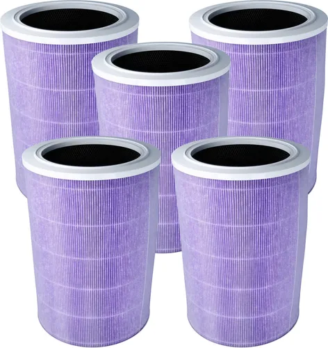 vhbw 5x HEPA Filter Ersatz für Xiaomi SCG4011TW für Luftreiniger - Ersatz-Filter mit integriertem Aktivkohle-Filter, antibakteriell