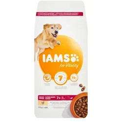 Iams for Vitality Senior Large mit Huhn Hundefutter 12 kg - Hundefutter für ältere große Hunde, reich an Huhn für gesunde Vitalität und optimale Nährstoffversorgung.