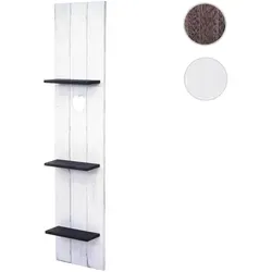 Mendler Wandregal HWC-C92 - Shabby-Look Holzregal mit 3 Ebenen - Schweberegale aus massivem Paulowniaholz, ideal für Vintage-Liebhaber. Mit Herzornament und in stilvollem weiß/dunkelgrau. Perfekt für eine charmante Raumgestaltung!