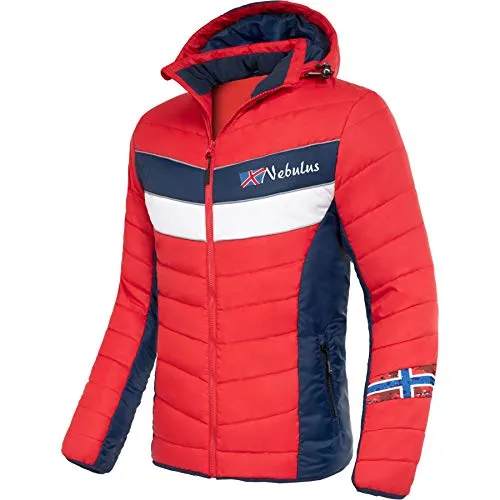 Nebulus Herren Jacke NATURAL, warme Outdoorjacke, praktische & vielseitige Übergangs- & Winterjacke, rot-navy - 3XL