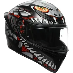AGV Integral K1 S E2206 Helm in Lyzard Matt Black/Grey/Red Größe L - Motorradhelm aus widerstandsfähigem Polycarbonat, leicht und mit stylischem Matt-Design. Ideal für Sicherheit und Komfort beim Fahren.