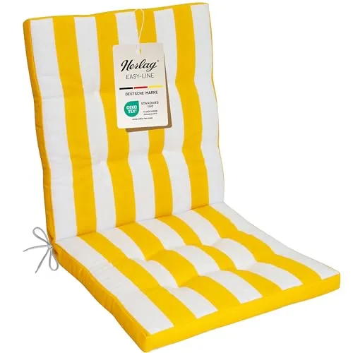 Herlag Polsterauflage Mia, Gelb Gestreift 100x50x5cm in gelb von Herlag