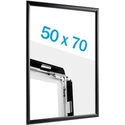 Klapprahmen B2 Standard schwarz  | 25 mm | Gehrung, Aluminium - Werbeartikel: Hochwertiger Aluminium-Klapprahmen 50 x 70 cm mit UV-beständiger Antireflexfolie für optimalen Plakatschutz. Inklusive Befestigungsmaterial und in verschiedenen Farben erhältlich.