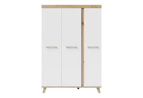 roba® Kinderkleiderschrank Smile mit Massivholz-Griffen - 3-türiger Kleiderschrank für Baby- und Kinderzimmer, mit Soft-Close-Technik und viel Stauraum für Kleidung und Spielzeug. Hochwertige Verarbeitung mit massiven Eiche-Details.