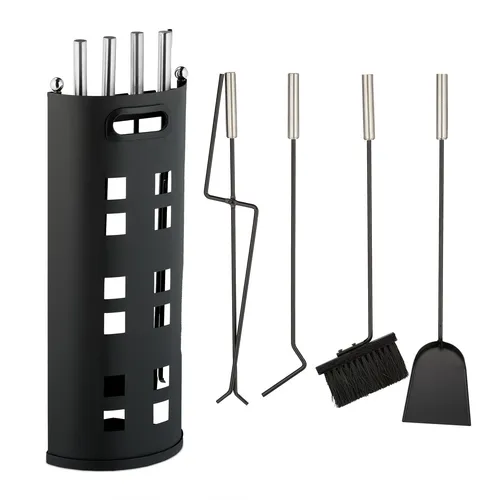 Kaminbesteck Set 5-teilig – Modernes Kaminzubehör