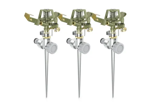 Brandson Kreisregner Intervall-Sprinkler 360° - Hochwertiger Rasensprenger aus Metall für Flächen bis 450 m², mit 12 m Reichweite und individuell einstellbarem Sprühwinkel für optimale Gartenbewässerung.
