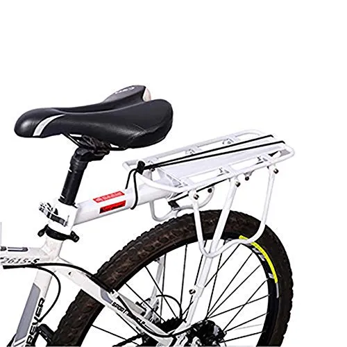 Enkrio Fahradgepaecktraeger Hinten,Fahrradgepäckträger Mountainbike Fahrradzubehör Sattelstütze 50 kg Kapazität,Weiß