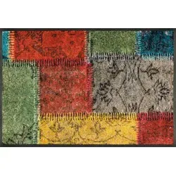 wash+dry by Kleen-Tex Fußmatte Vintage Patches - Fußmatte im modernen Patchwork Design, rutschhemmend und waschbar – ideal für saubere Eingänge und ein stylisches Zuhause.