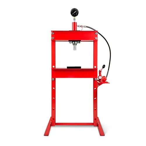 EBERTH Werkstattpresse 12T - Robuste hydraulische Werkstattpresse mit 12 Tonnen Presskraft, 6-fach höhenverstellbar und integriertem Manometer für präzises Arbeiten. Ideal für KFZ, Werkstatt- und Heimwerkerbereich.