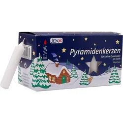 Pyramidenkerzen 50/500 weiß für kleine Pyramiden - Hochwertige Pyramidenkerzen aus Wachs, perfekt für festliche Weihnachtsdekoration. Ideal für Jugendliche und Erwachsene, 50 Stück pro Packung.