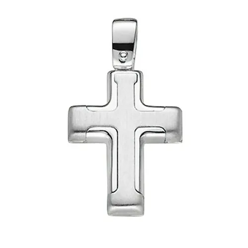Anhänger Kreuz aus 585 Weißgold – Eleganter Goldanhänger für Unisex - Neu und hochwertig: Dieser polierte Anhänger aus 585er Weißgold überzeugt mit zeitloser Eleganz. Ideal für jeden Anlass und perfekt als Geschenk. Qualität aus Deutschland.