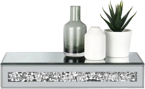 MIRRORS AND MORE Wandregal Glitty in grau von MIRRORS AND MORE