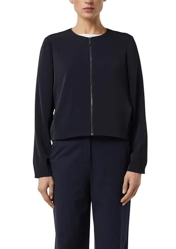 Comma Fließender Blouson mit Eingrifftaschen - Stylischer Blouson im Boxy Shape mit leichtem Futter und Reißverschluss. Ideal für modische Akzente, ausgestattet mit praktischen Eingrifftaschen und langen Ärmeln.