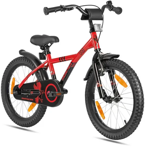 PROMETHEUS BICYCLES Kinderfahrrad 18 Zoll - Sicheres Jungen- und Mädchenfahrrad mit Rücktrittbremse - Straßenfahrräder für Kinder mit einem umfangreichen Sicherheitspaket und leichtem Rahmen. Ideal für Kinder ab 6 Jahren, perfekt als Weihnachtsgeschenk!