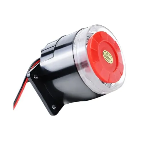 Taikuwu 12V Kabelsirene 120dB mit Rotem LED Blitzlicht – Außenalarm für Alarmanlagen, Haus, Garage & Gewerbe