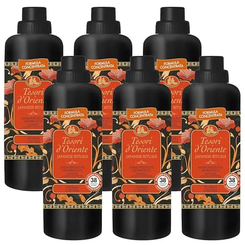 Tesori d'Oriente Ayurveda Weichspüler 760 ml - Erleben Sie den einzigartigen Duft von Tesori d'Oriente Ayurveda mit Zitrone und Patchouli. Dieses konzentrierte Weichspülerprodukt sorgt für außergewöhnliche Weichheit und verleiht Ihrer Kleidung einen langanhaltenden, angenehmen Duft.