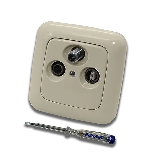 Busch Jäger SET: Unterputz 3-Loch Dose 47-2150 MHz, Enddose in beige von EBROM