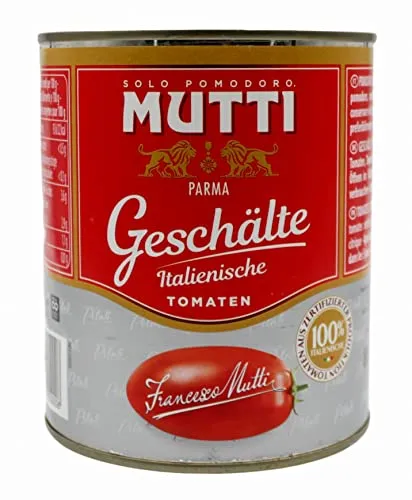 3x Mutti Pomodori Pelati Geschälte Tomaten 100 % italienische Tomaten 800g Dose Tomaten Sauce