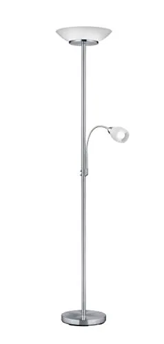 lightling Deckenfluter Stehleuchte Klaus mit LED Leselampe - Standleuchten & Deckenfluter, elegantes Design in nickel matt Metall mit flexiblem Lesearm für individuelle Lichtgestaltung und bis zu 80% Energieeinsparung mit LED.