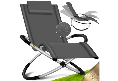 KESSER Gartenliege - Relaxliege Klappstuhl, anthrazit - Liegen: Bequeme Gartenliege mit robustem Kunststoffgewebe, ideal für entspannte Stunden im Freien.