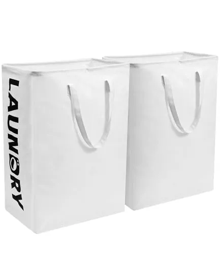 Stück Faltbarer wäschekorb,75 Liter Wäschesammler Schmal Wäschekorb Klein,Aufbewahrungskorb Laundry Baskets Wäschetonne für Badezimmer Wohnzimmer,60x40x34cm 2