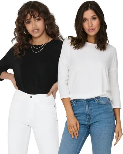 ONLY 3/4 Arm-Pullover (Set, 2er-Pack) Locker geschnitten