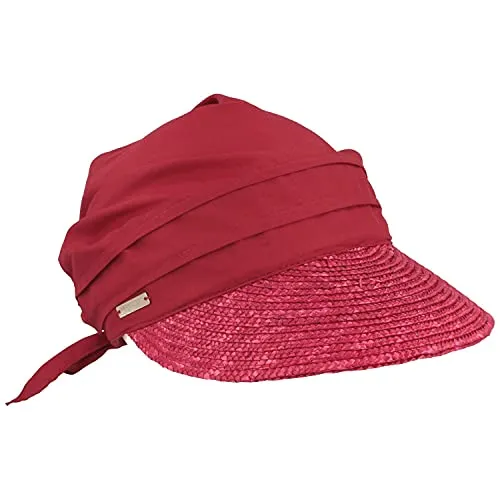 Seeberger Ansali Strohvisor Cap (One Size - rot) - Stylische Seeberger Ansali Strohvisor Cap in Einheitsgröße (54-58 cm). Ideal für sonnige Tage, größenverstellbar und mit 9 cm Krempe für optimalen Schutz. Perfekt für Ihre Sommergarderobe!