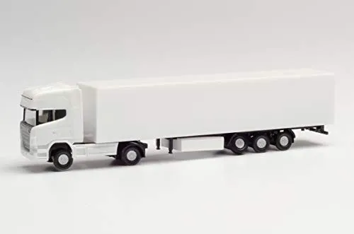 Herpa 013802 N Scania R TL Koffer-Sattelzug - Minikit, White