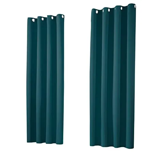 heimtexland ® Thermo-Verdunklungsgardinen Dunkel Petrol in grün von Heimtexland