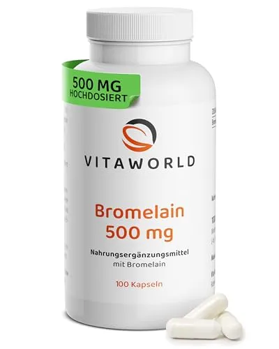 Bromelain hochdosiert – 500 mg Ananas Extrakt Kapseln (100 vegane Kapseln)