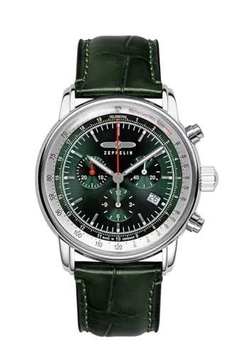 ZEPPELIN Chronograph LZ 14 Marine 8888-4 - Chronograph mit Quarzwerk und Stoppfunktion, Made in Germany, wasserdicht bis 5 bar und mit leuchtenden Zeigern für optimale Ablesbarkeit.