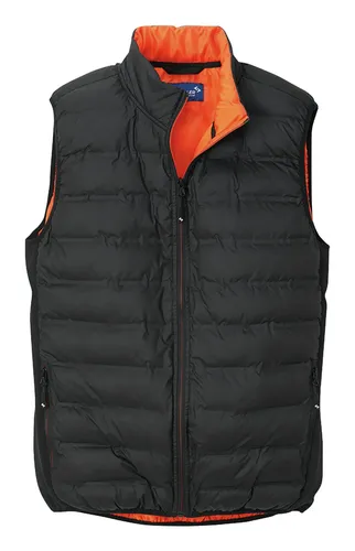 Thermoweste Schönkirchen 8271 schwarz/orange, Größe XL - Funktionsjacke mit nahtloser Steppung und elastischen Einsätzen für hohen Tragekomfort. Ideal für kalte Tage dank wärmendem Innenfutter und praktischen Taschen.