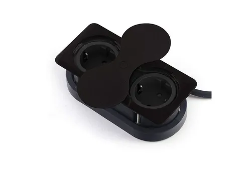 SO-TECH® Doppel Einbausteckdose eckig mit 2x Schuko und USB - Steckdosenleisten mit 2x Schuko und USB, ideal für ordentliche Arbeitsplätze. Die Push to open Funktion und kompakte Bauhöhe von 45,7 mm ermöglichen eine einfache Nutzung und Installation.