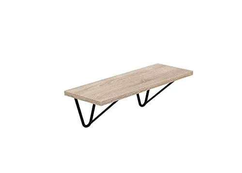 AKKE Hängeregal Wire Wandregal Kinderzimmer Küche Wohnzimmer Badezimmer Loft Büro Regale Wände Regalbrett für Wand-Deko Küchenregal Moderne Wandboard Bücherregal Wand Sonoma 80x20cm