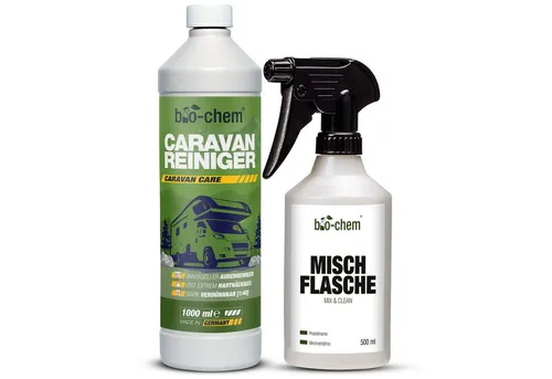 bio-chem Caravan- & Wohnmobilreiniger Konzentrat - Autopflege für Camping-Fahrzeuge, entfernt effektiv Regenstreifen und Insektenrückstände – extrem ergiebig, 1L ergibt bis zu 40L Reinigungslösung.