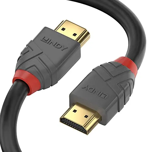 LINDY 36951 - HDMI-Kabel 2.1 Anthra Line High Speed 0.5 Meter mit Ethernet, 10k@120Hz HDMI 2.1 3D 1080p HDCP 2.3 120Hz 144Hz HDR ARC CEC ATC, ATC-getestet, TV OLED, Monitor, Xbox, Blu-Ray, Soundbar
